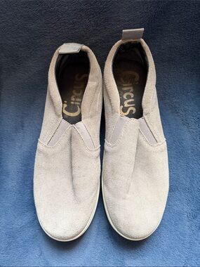 Circus by Sam Edelman Suede Slip-On Flats in Light Gray